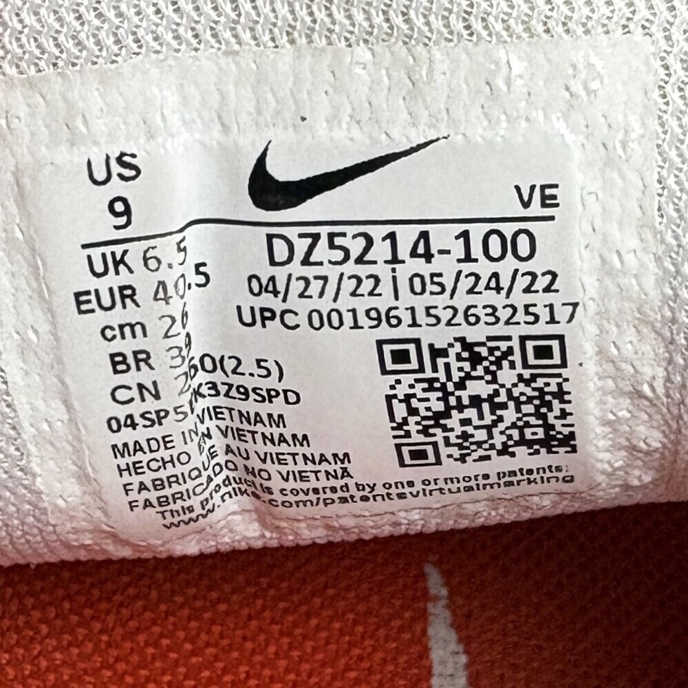 Nike Air Zoom Pegasus 39 Gray Red Womens US Size 9 DZ5214-100 Running Shoes - Picture 10 of 10